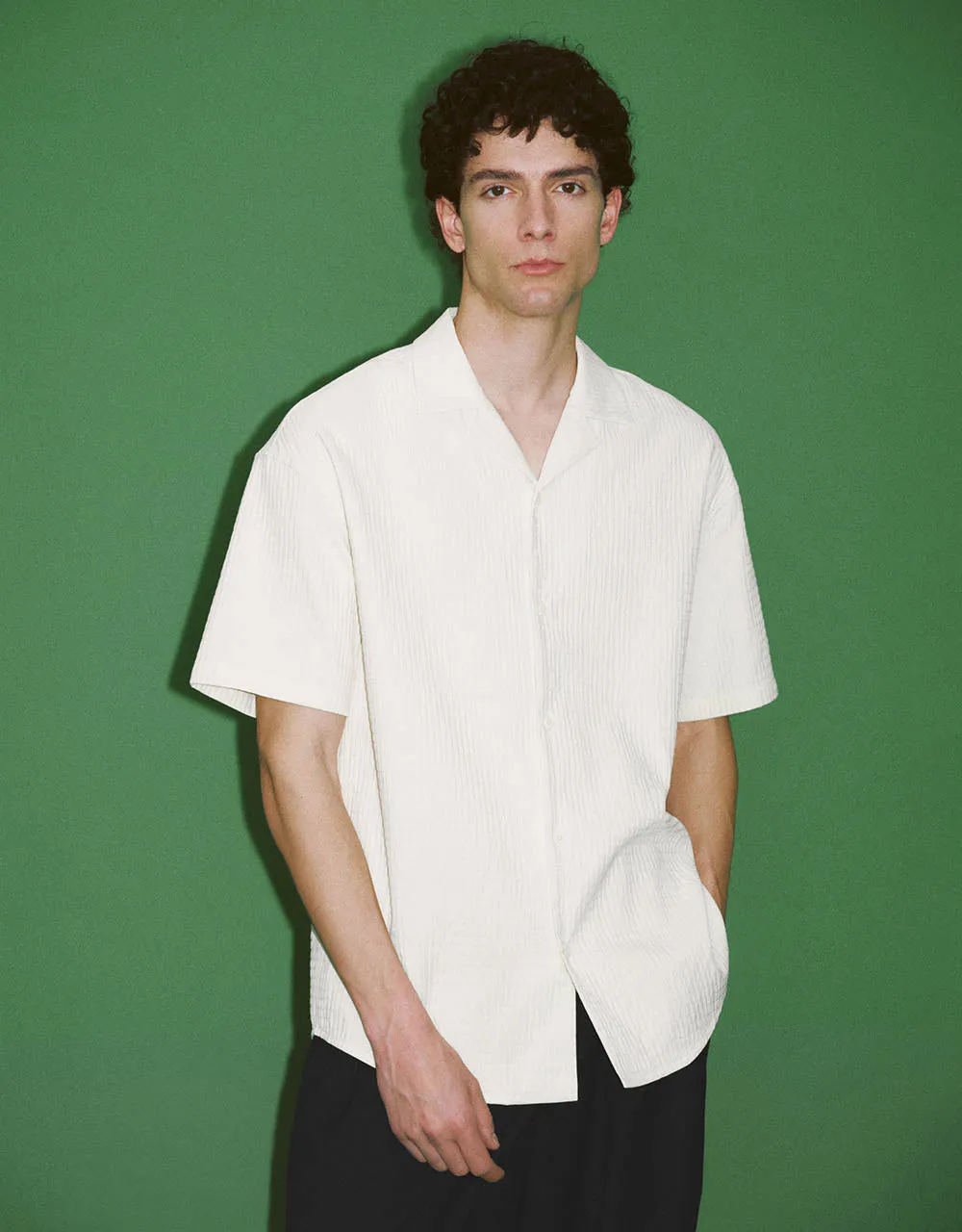 Textured Loose Shirt sold by Urban Revivo