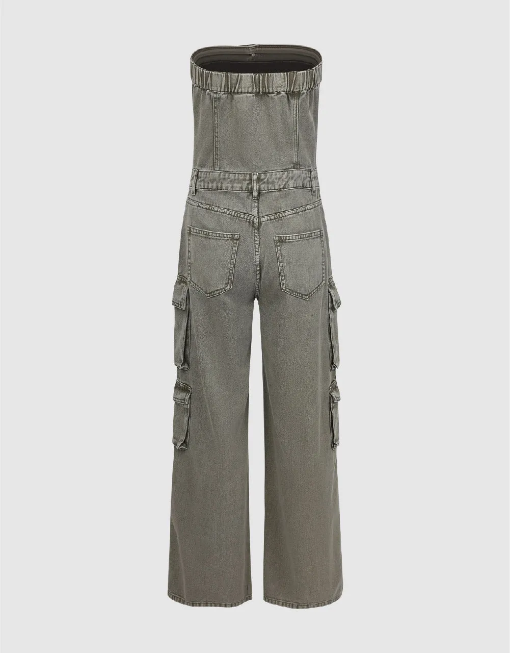 Off-Shoulder Denim Jumpsuit sold by Urban Revivo product image thumbnail 5