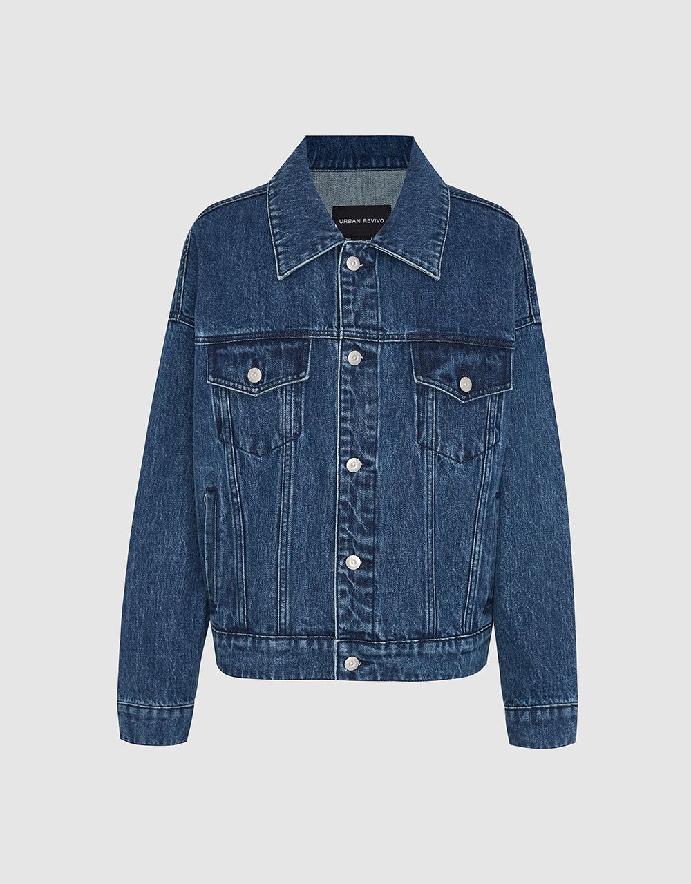 Drop Shoulder Sleeve Denim Jacket sold by Urban Revivo