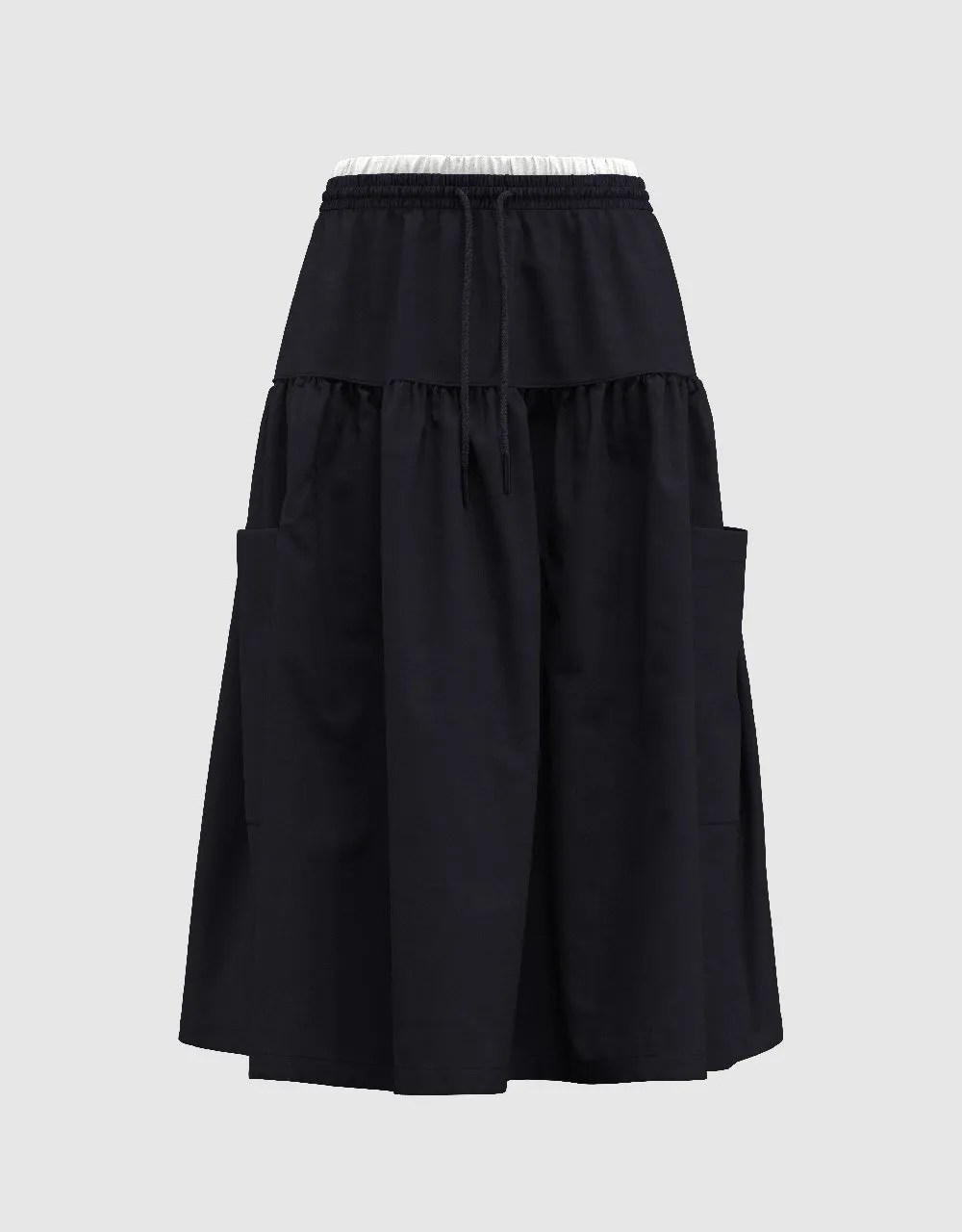 Elastic Waist Midi A-Line Skirt sold by Urban Revivo