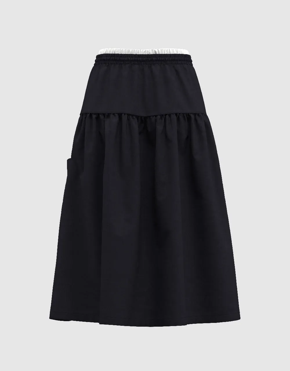 Elastic Waist Midi A-Line Skirt sold by Urban Revivo product image thumbnail 3