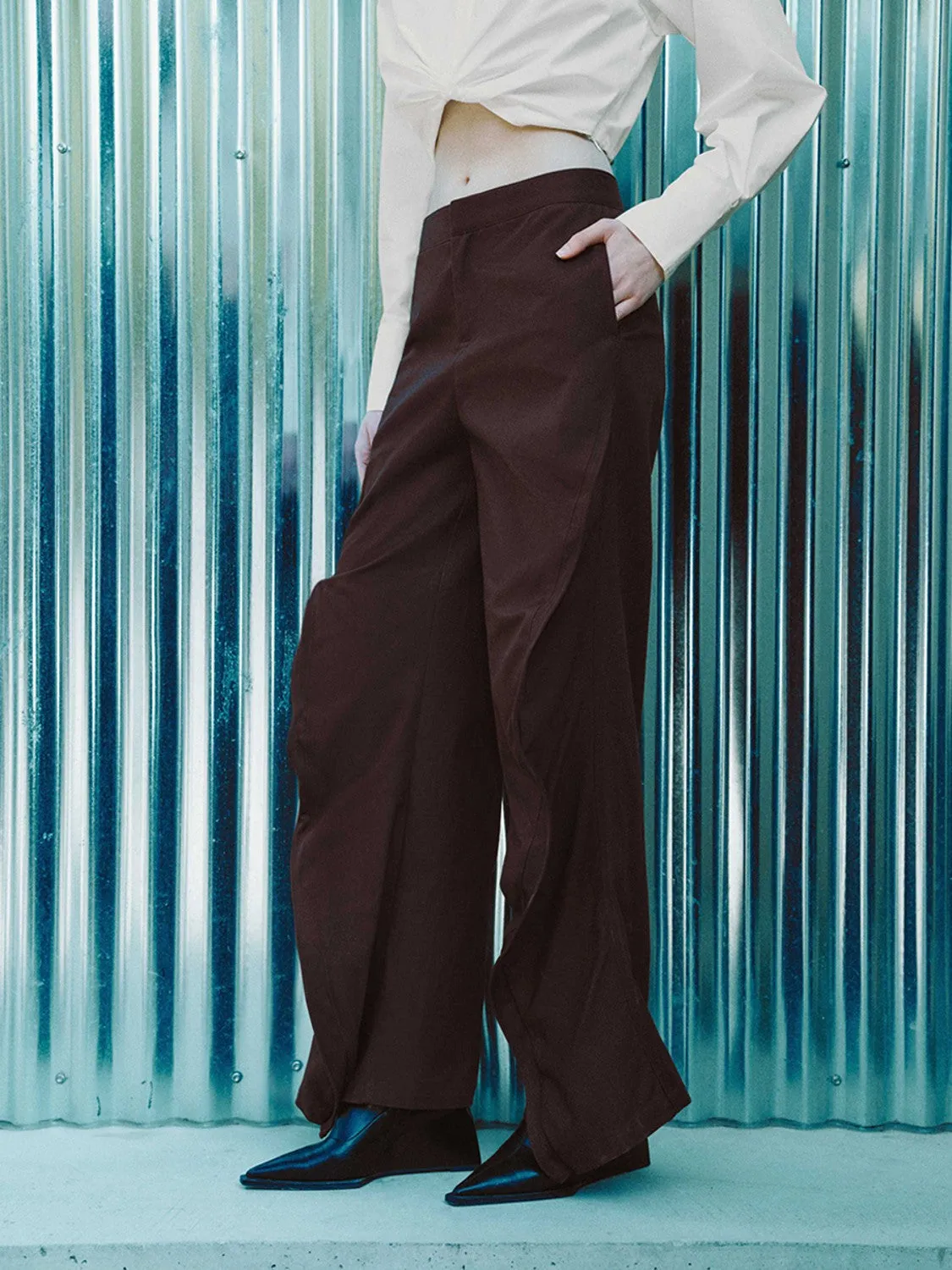 Ruffle Wide-Leg Pants sold by Urban Revivo product image thumbnail 2