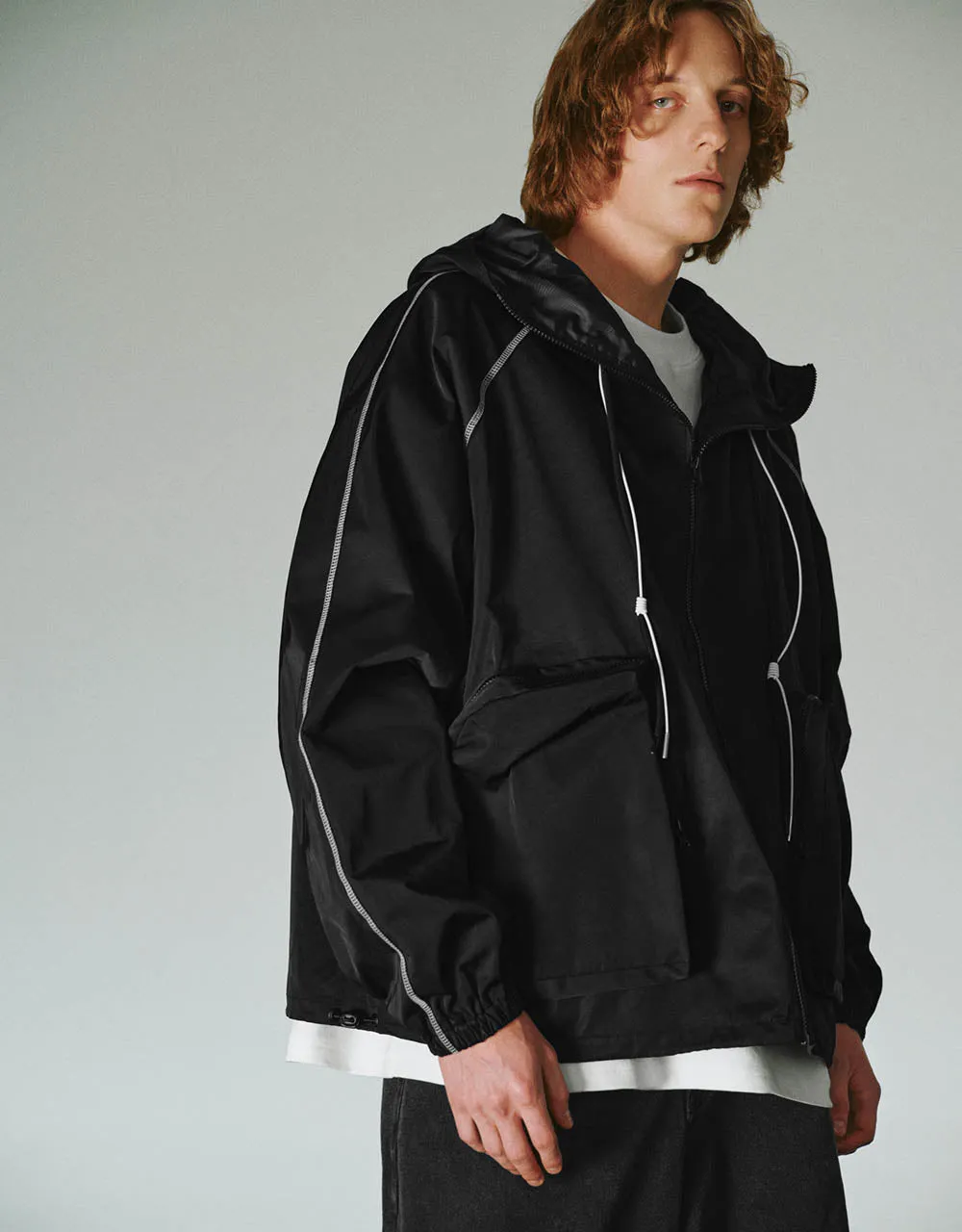Zipper Front Hooded Oversized Jacket sold by Urban Revivo product image thumbnail 2
