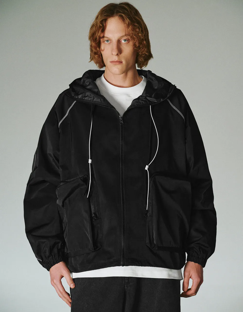 Zipper Front Hooded Oversized Jacket sold by Urban Revivo