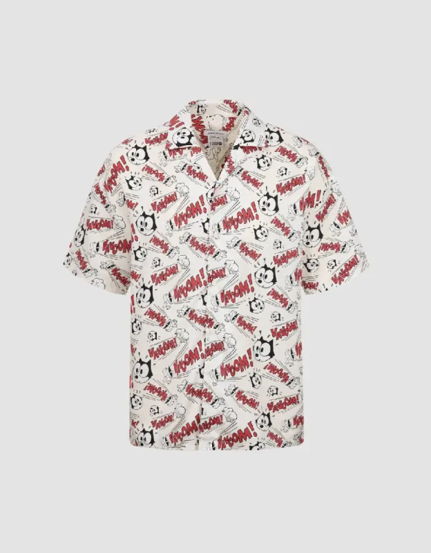 Cartoon Printed Loose Shirt sold by Urban Revivo