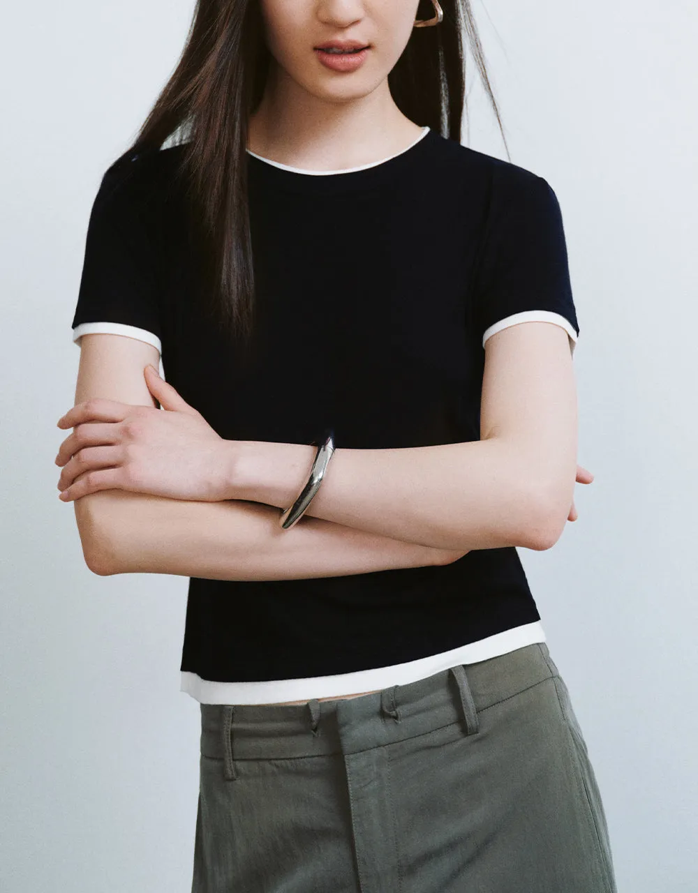 Crew Neck Skinny T-Shirt sold by Urban Revivo product image thumbnail 3