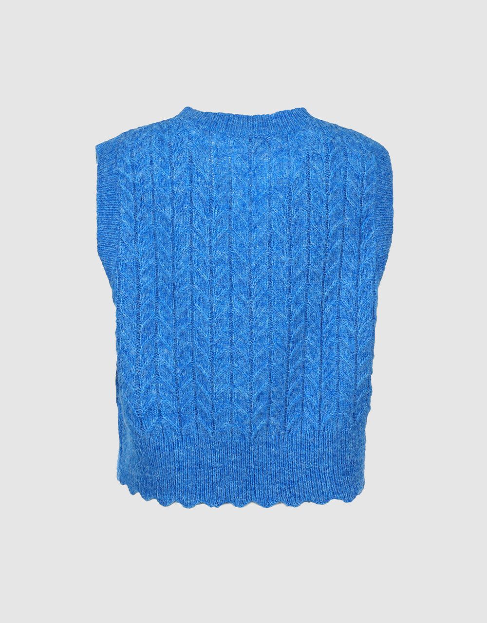 Fuzzy Cable Knit Sweater Vest sold by Urban Revivo product image thumbnail 4