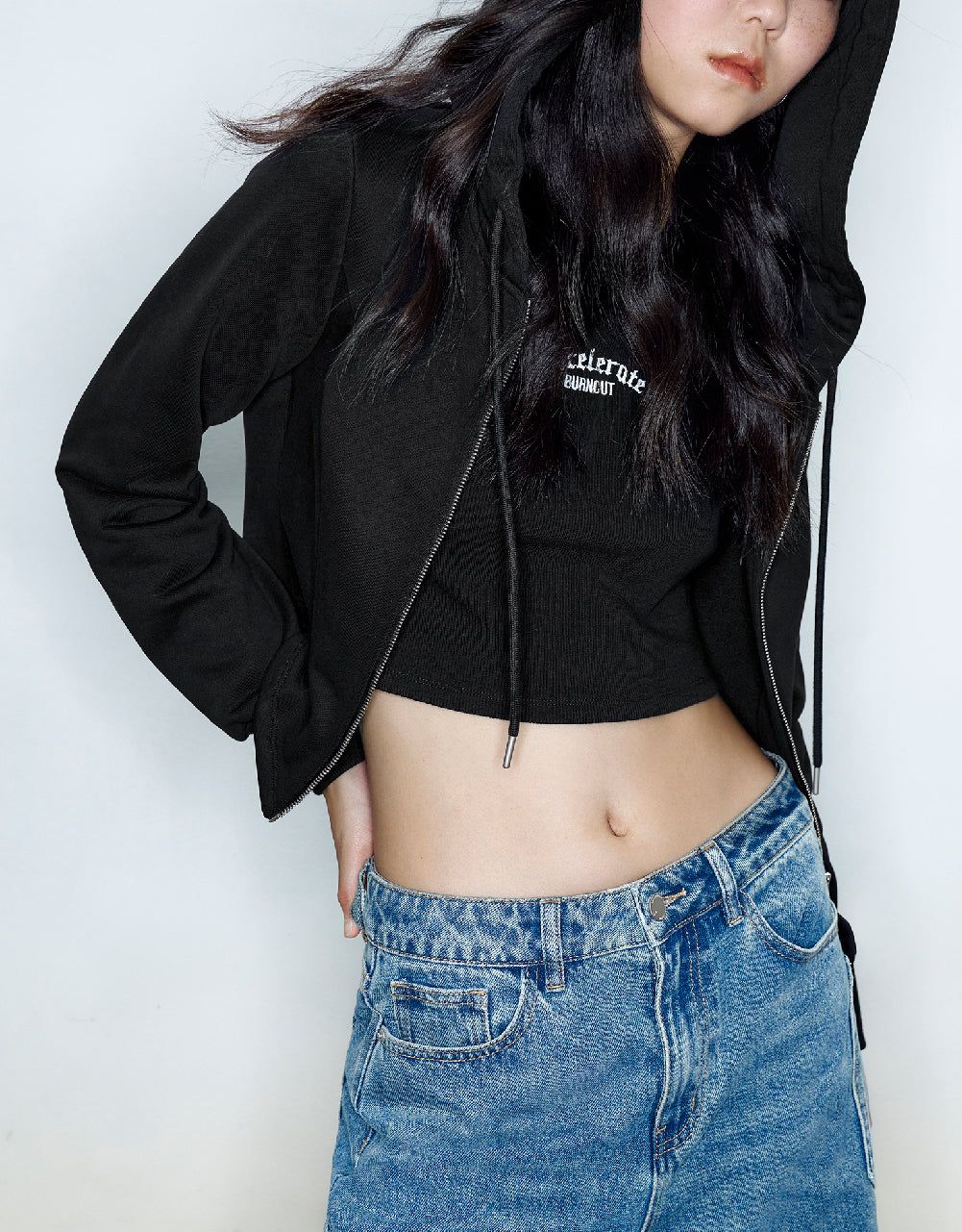 Zipper Front Hooded Jacket sold by Urban Revivo product image thumbnail 3