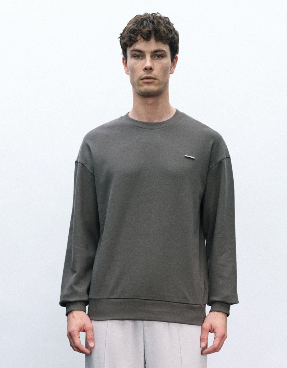 Crew Neck Straight Sweatshirt sold by Urban Revivo