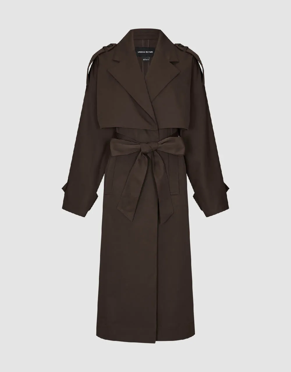 Straight Longline Trench Coat With Belt sold by Urban Revivo product image thumbnail 2