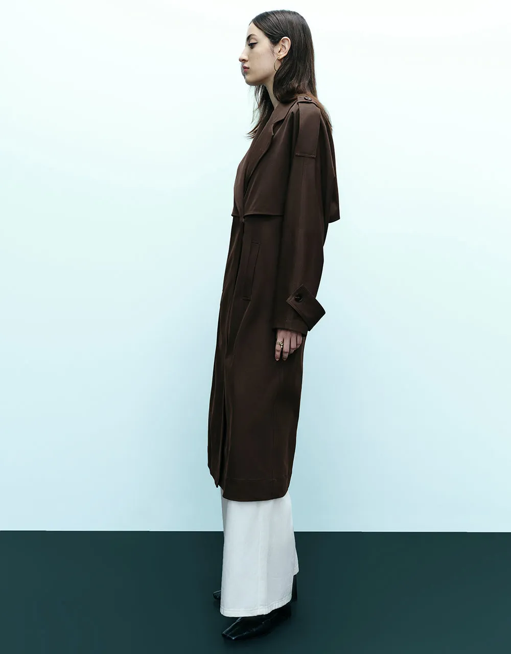 Straight Longline Trench Coat With Belt sold by Urban Revivo product image thumbnail 3