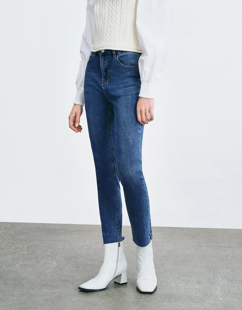 Raw Hem Skinny Jeans sold by Urban Revivo product image thumbnail 3