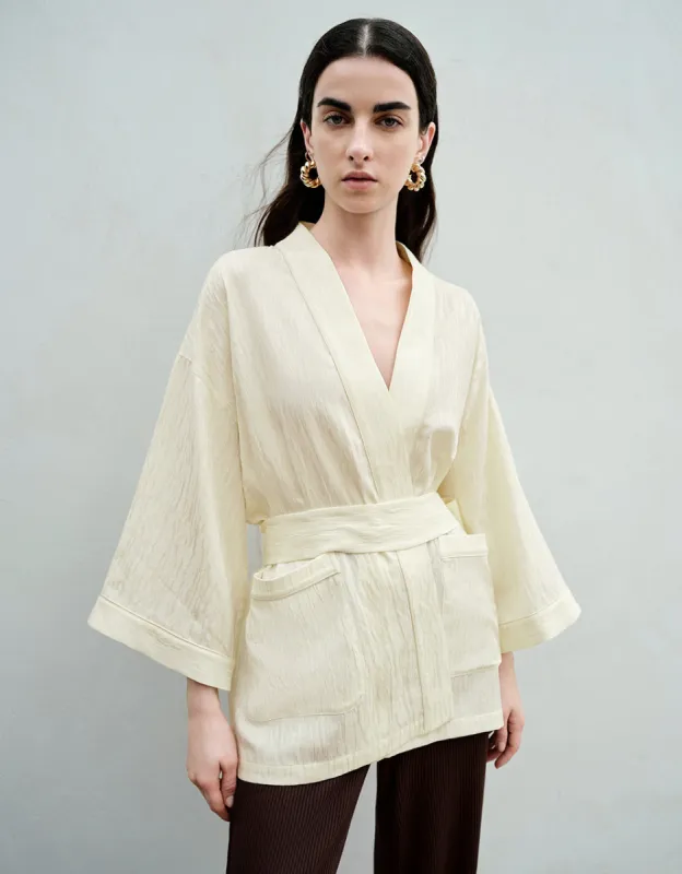 Drop Shoulder Sleeve Jacket With Belt sold by Urban Revivo