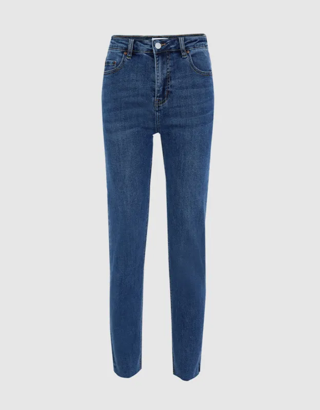 Raw Hem Skinny Jeans sold by Urban Revivo