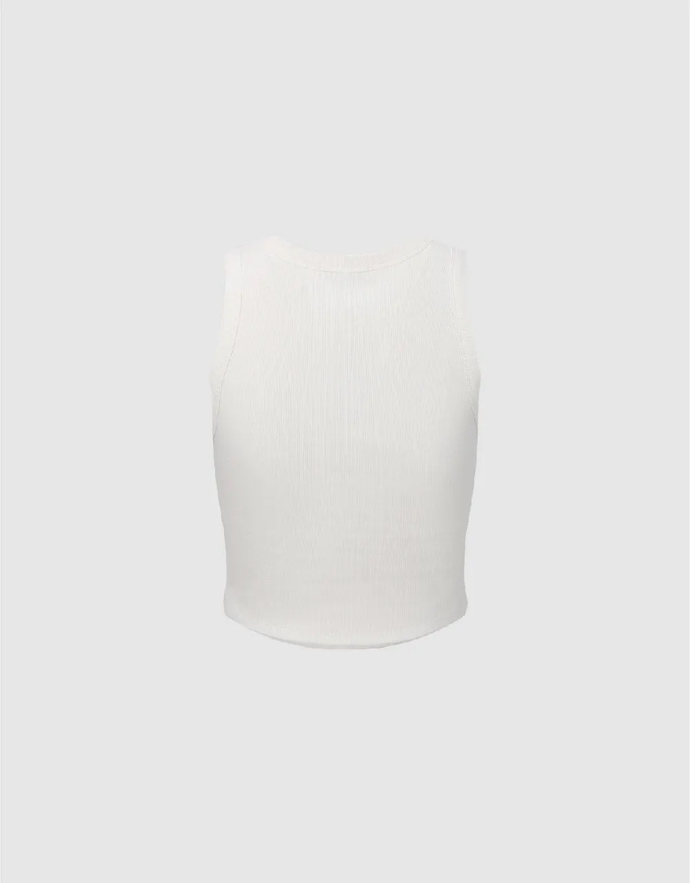 Cropped Crew Neck Knitted Tank Top sold by Urban Revivo product image thumbnail 5