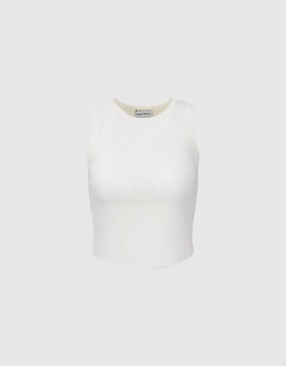 Cropped Crew Neck Knitted Tank Top sold by Urban Revivo product image thumbnail 2