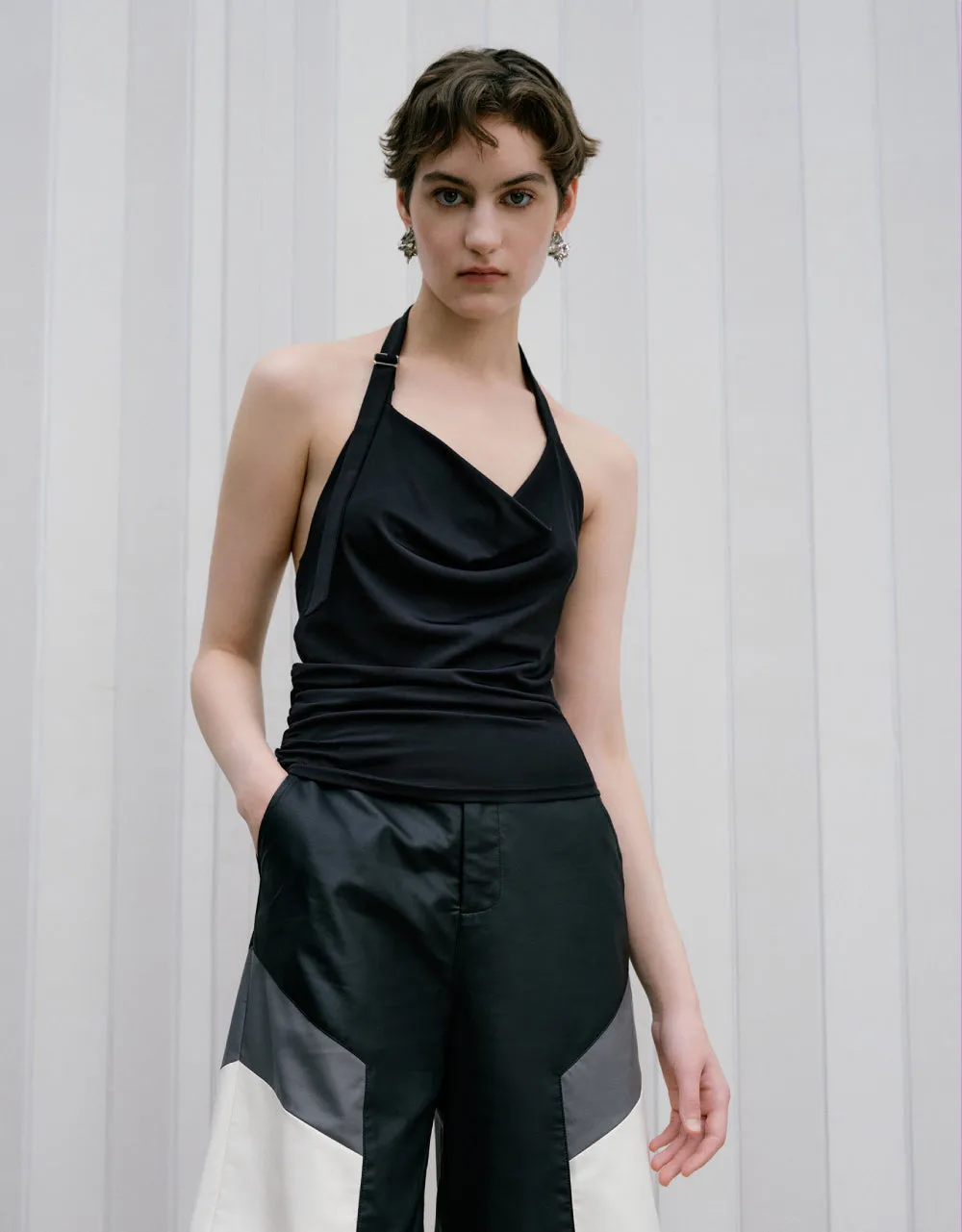 Ruched Cowl Neck Tank Top sold by Urban Revivo