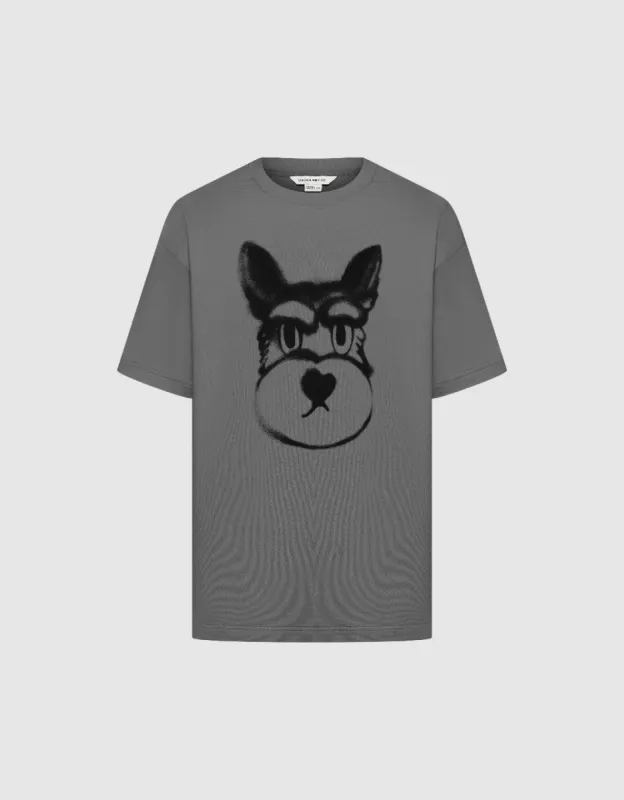 Dog Printed Crew Neck T-Shirt sold by Urban Revivo