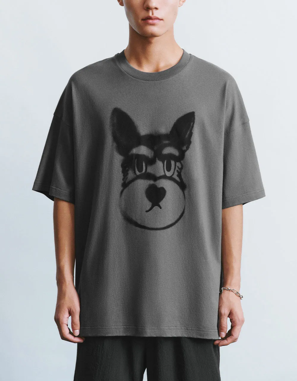 Dog Printed Crew Neck T-Shirt sold by Urban Revivo product image thumbnail 2