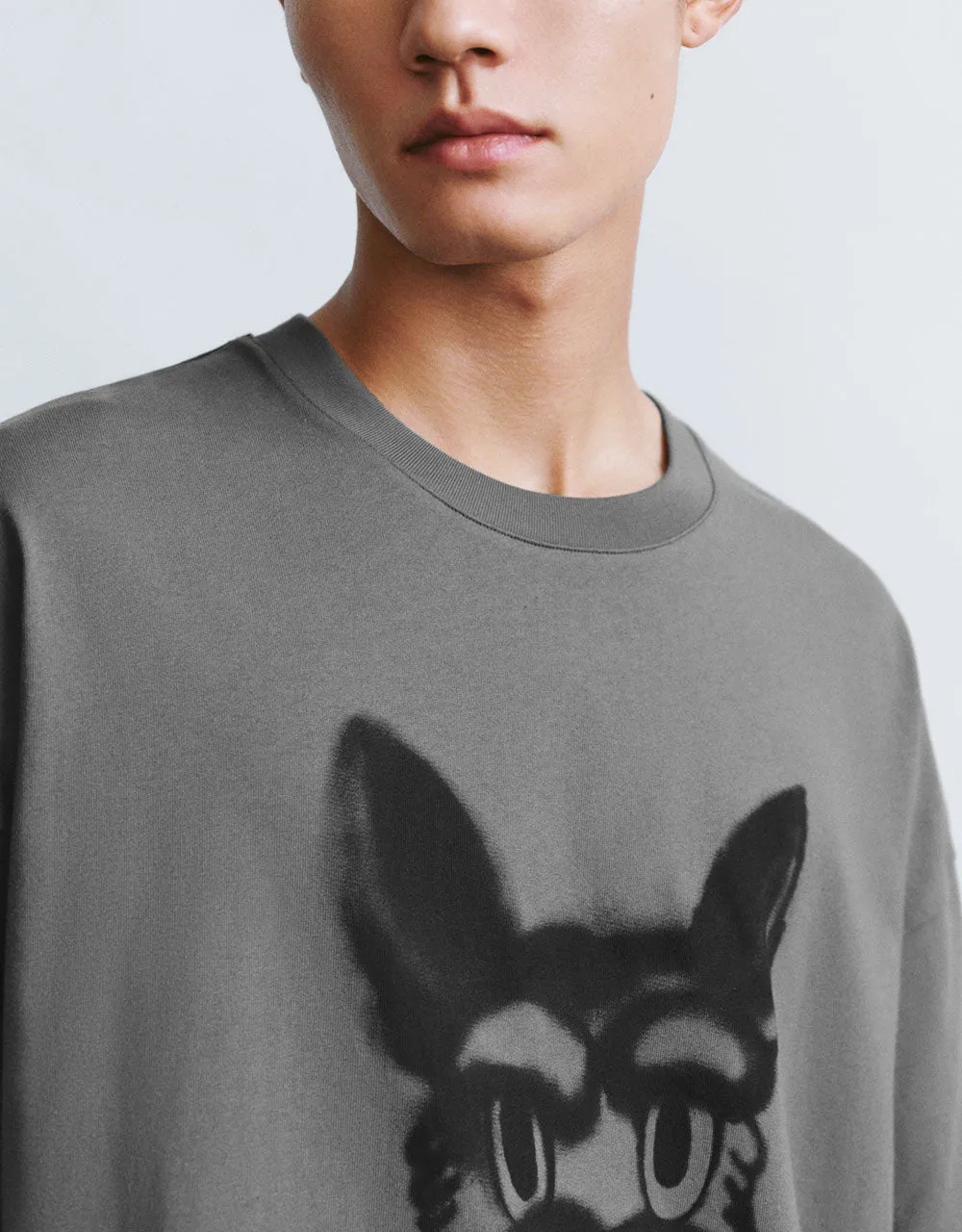 Dog Printed Crew Neck T-Shirt sold by Urban Revivo product image thumbnail 4