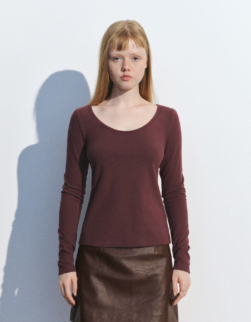 Basic Crew Neck Skinny Knitted T-Shirt sold by Urban Revivo