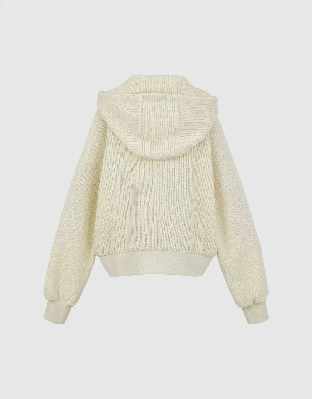 Zipper Front Hooded Knitted Jacket sold by Urban Revivo product image thumbnail 5