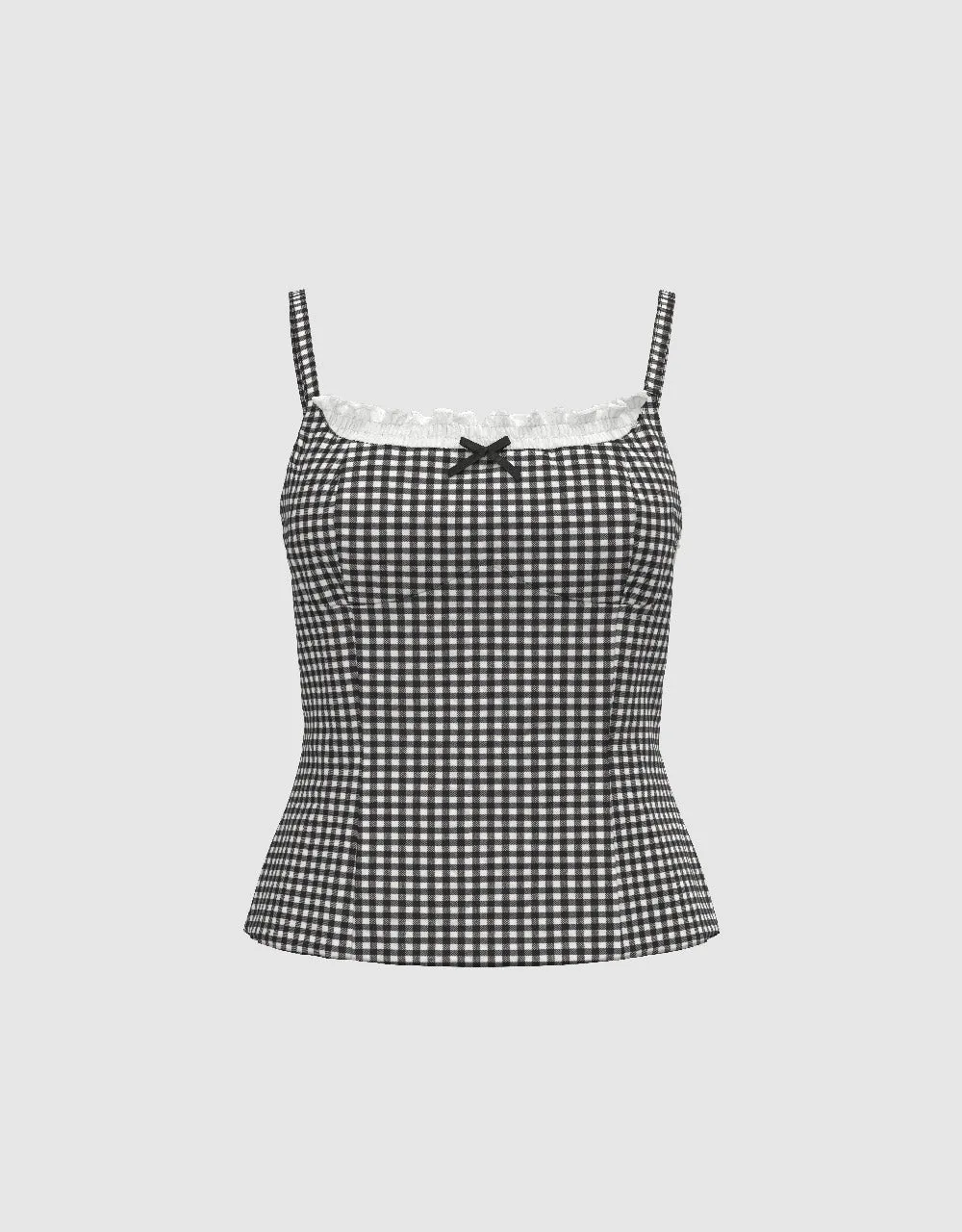 Gingham U Neck Cami Top sold by Urban Revivo product image thumbnail 2