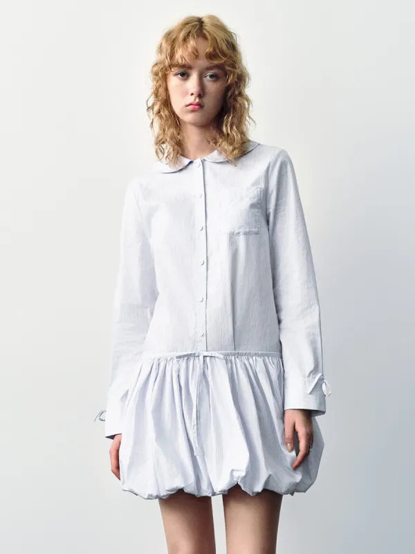 Bubble Hem A-Line Shirt Dress sold by Urban Revivo