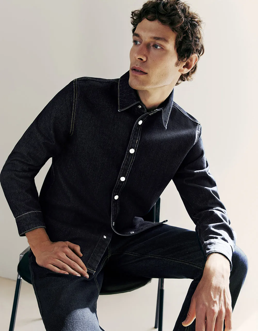 Press Button Denim Shirt sold by Urban Revivo product image thumbnail 3