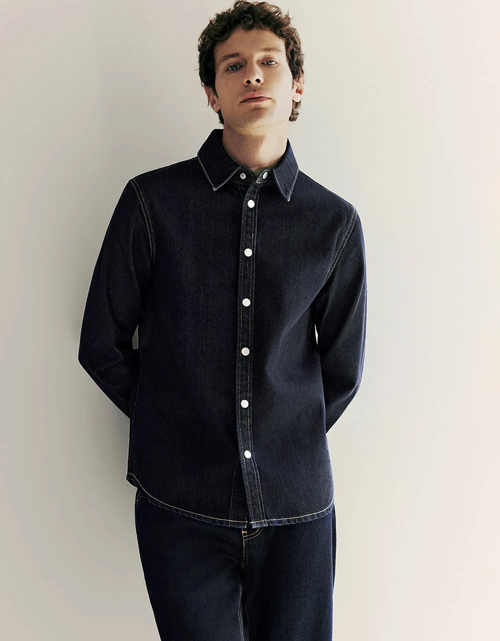 Press Button Denim Shirt sold by Urban Revivo