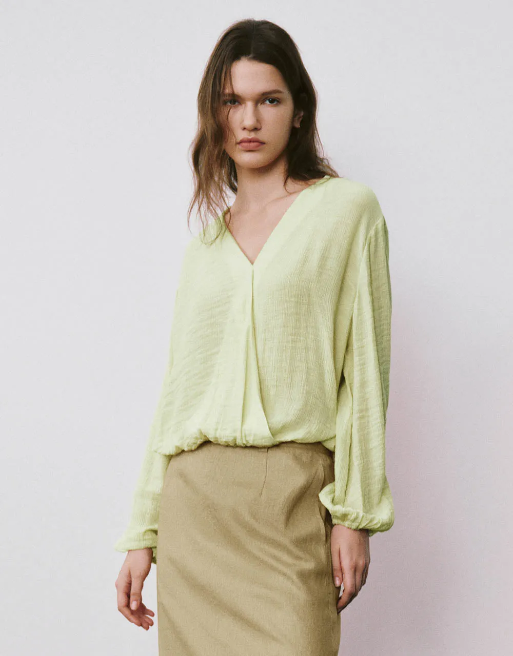 V-Neck Loose Blouse sold by Urban Revivo