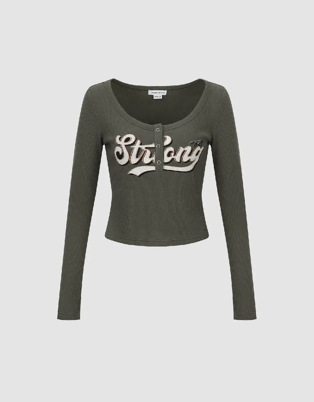 Letter Printed Crew Neck Skinny T-Shirt sold by Urban Revivo product image thumbnail 2