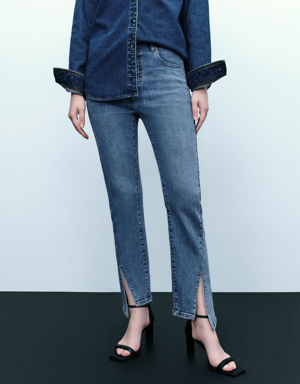 Split Hem Straight Jeans sold by Urban Revivo product image thumbnail 2
