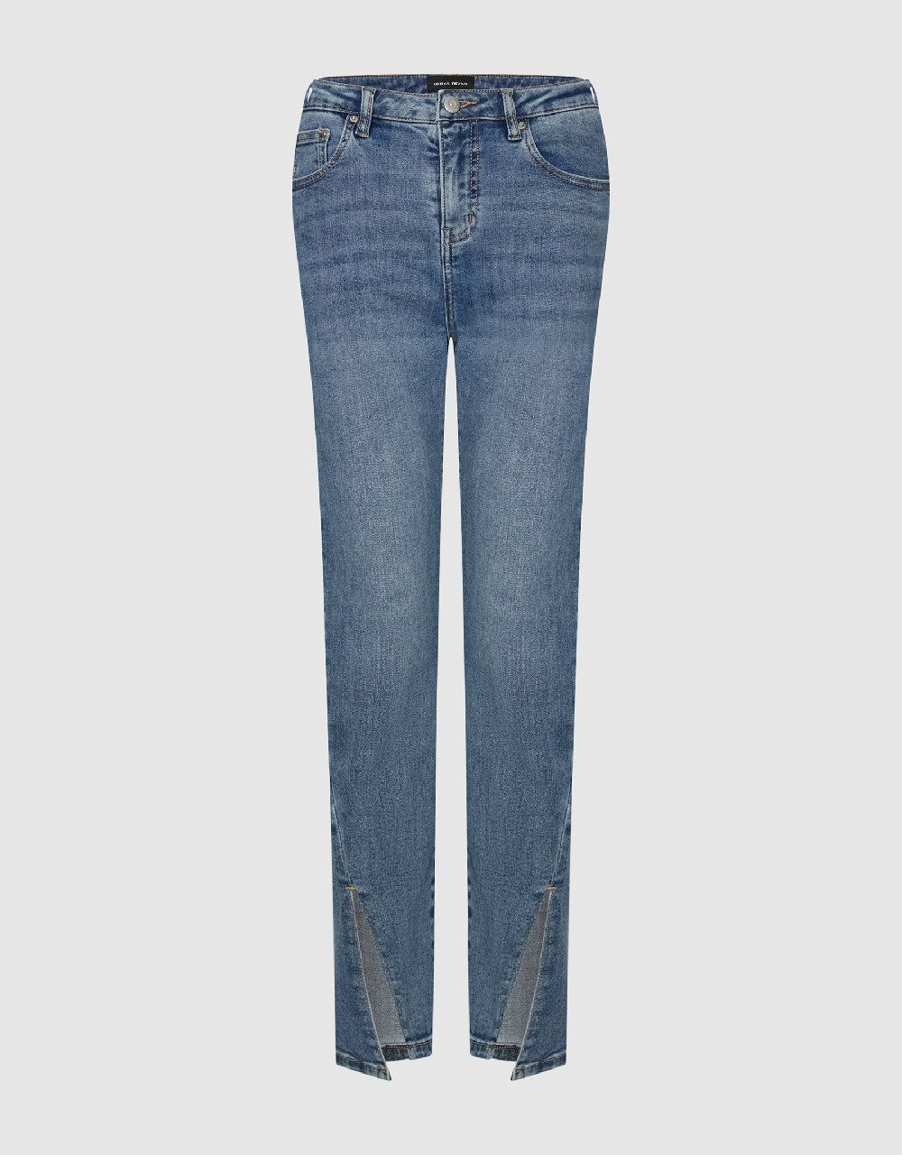 Split Hem Straight Jeans sold by Urban Revivo