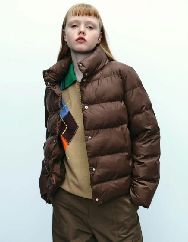 Stand Collar Puffer Jacket sold by Urban Revivo