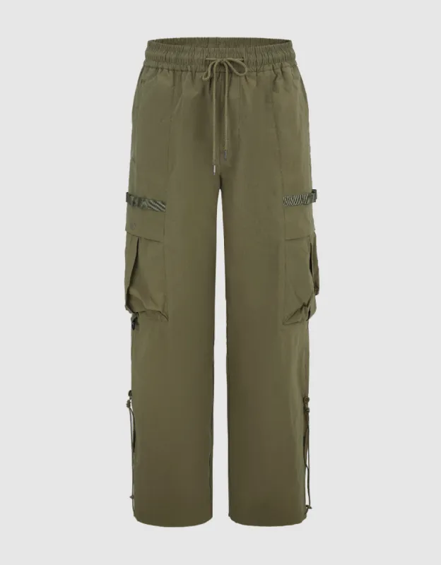 Drawstring Waist Wide-Leg Pants sold by Urban Revivo