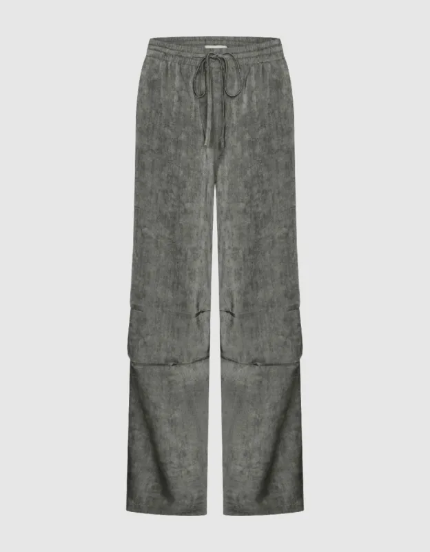 Drawstring Waist Loose Straight Pants made by Urban Revivo