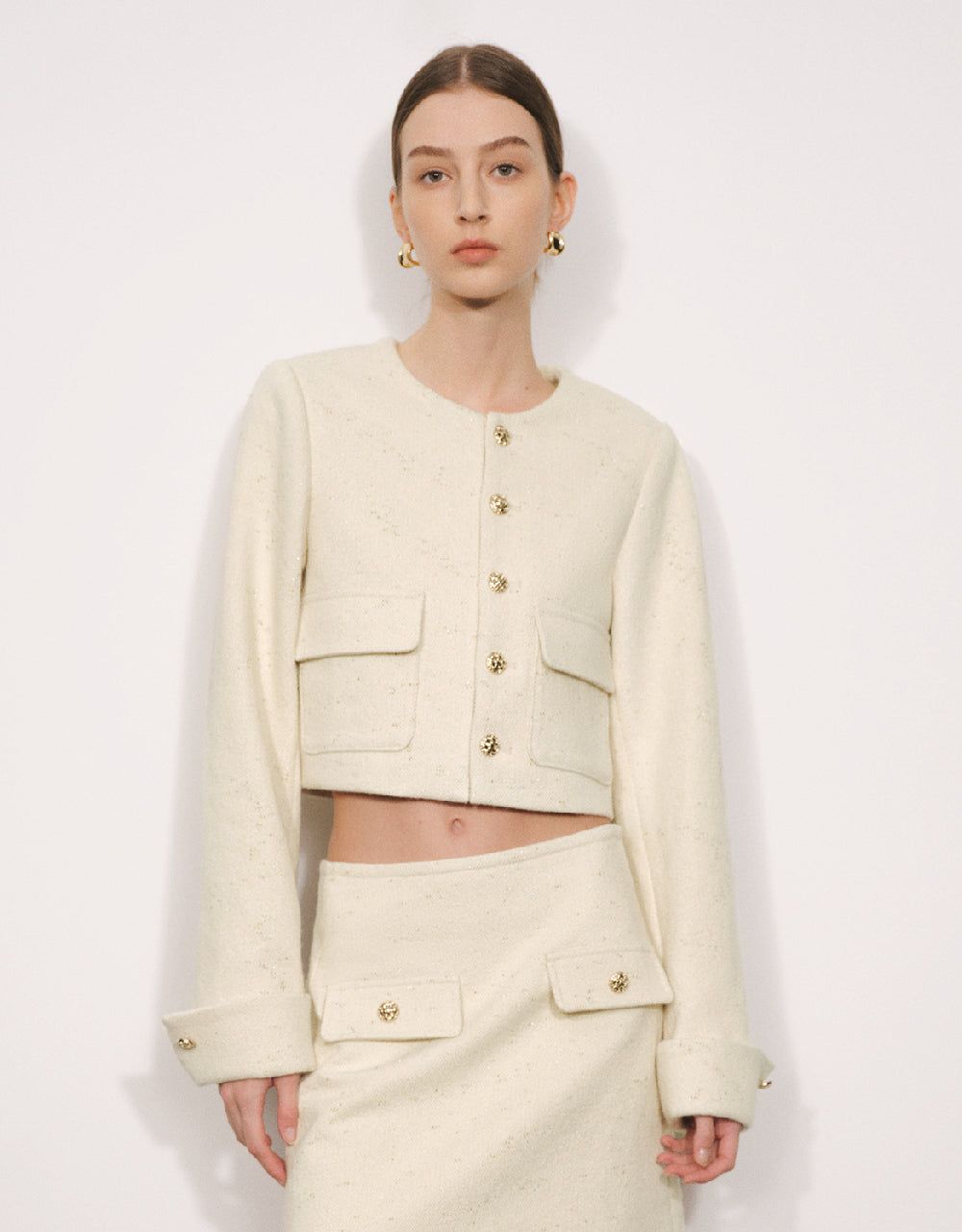 Button Up Crew Neck Denim Jacket sold by Urban Revivo