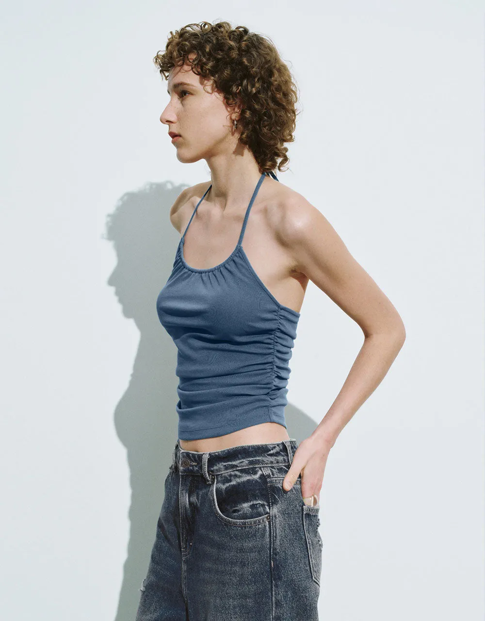 Halter Neck Cropped Tank Top sold by Urban Revivo product image thumbnail 2