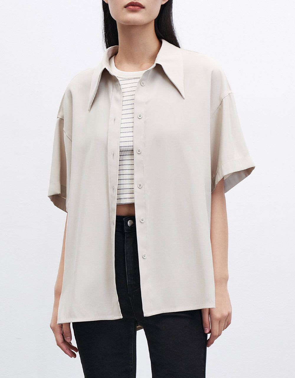 Drop Shoulder Short Sleeve Shirt sold by Urban Revivo product image thumbnail 2