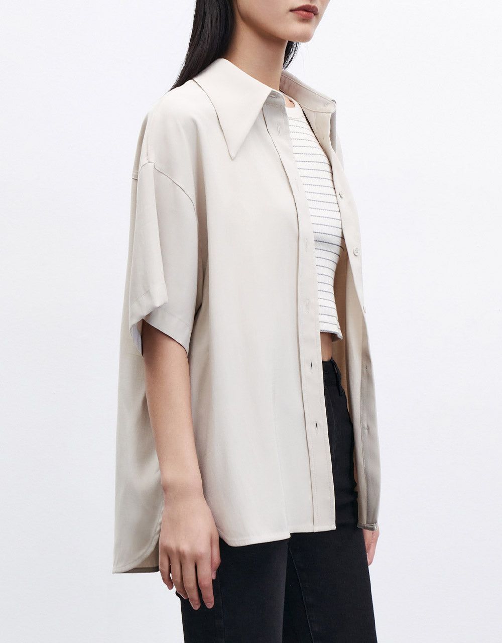 Drop Shoulder Short Sleeve Shirt sold by Urban Revivo product image thumbnail 5