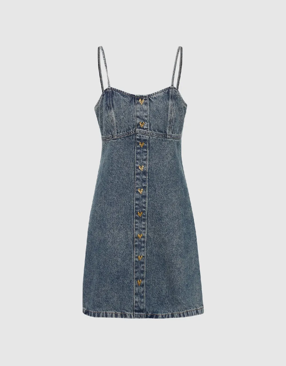 Square-cut Collar Denim Cami Dress sold by Urban Revivo