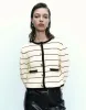 Striped Crew Neck Knitted Cardigan With Fake Pockets sold by Urban Revivo