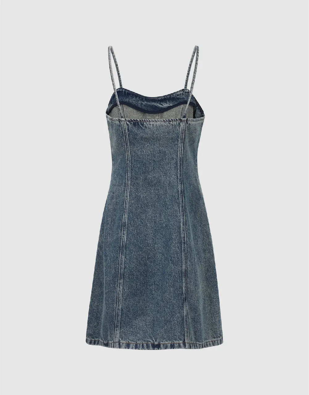 Square-cut Collar Denim Cami Dress sold by Urban Revivo product image thumbnail 5