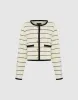 Striped Crew Neck Knitted Cardigan With Fake Pockets sold by Urban Revivo