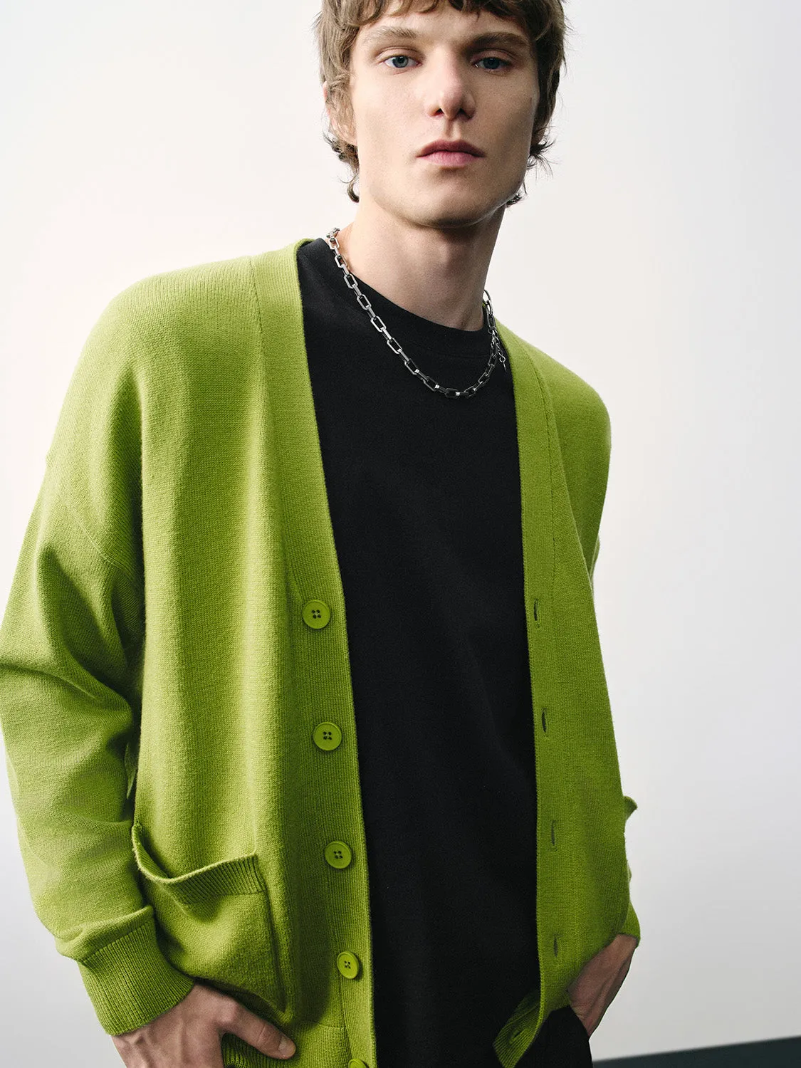 Loose V-Neck Knitted Cardigan sold by Urban Revivo product image thumbnail 3