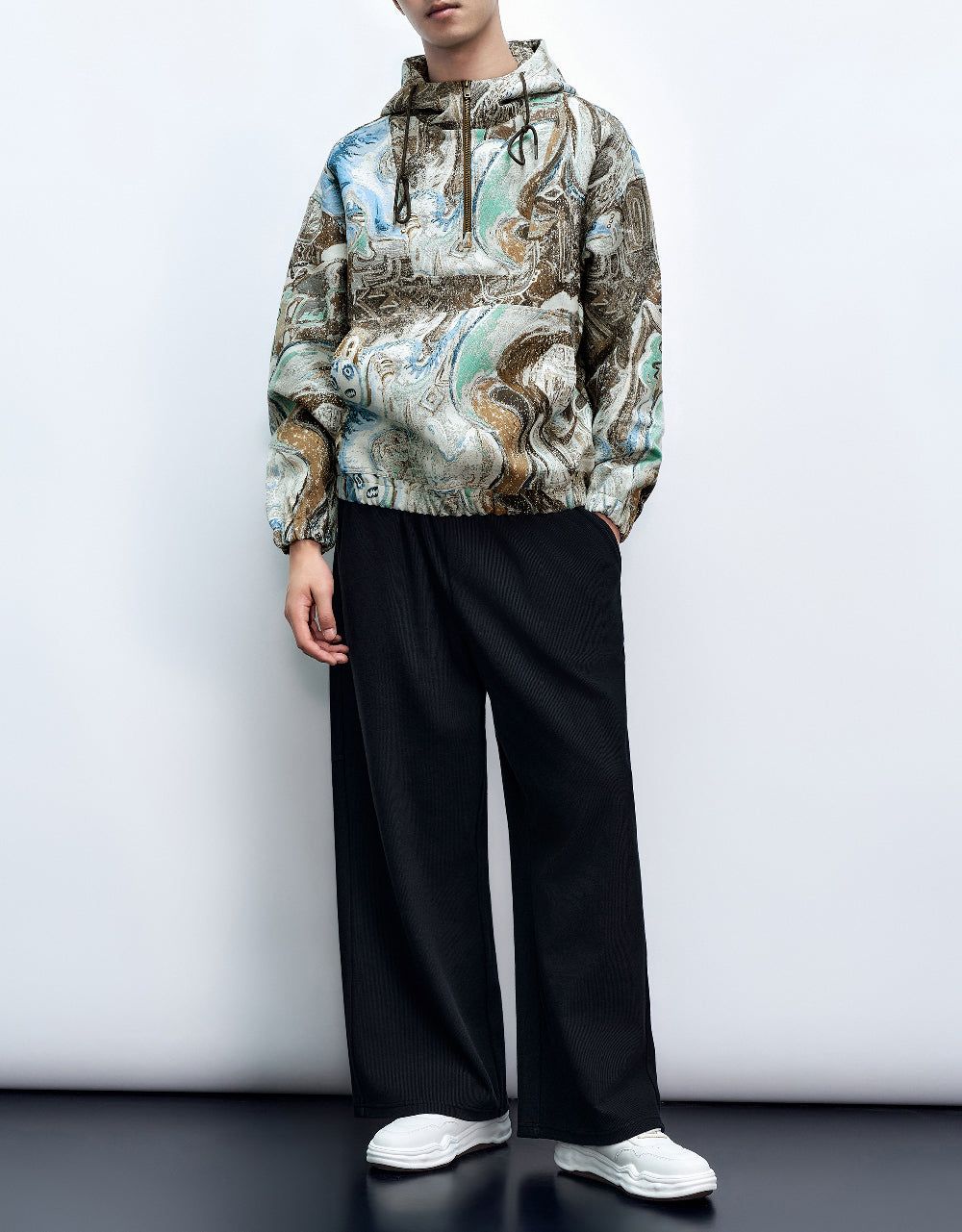 Elastic Waist Knitted Wide-Leg Pants sold by Urban Revivo product image thumbnail 2