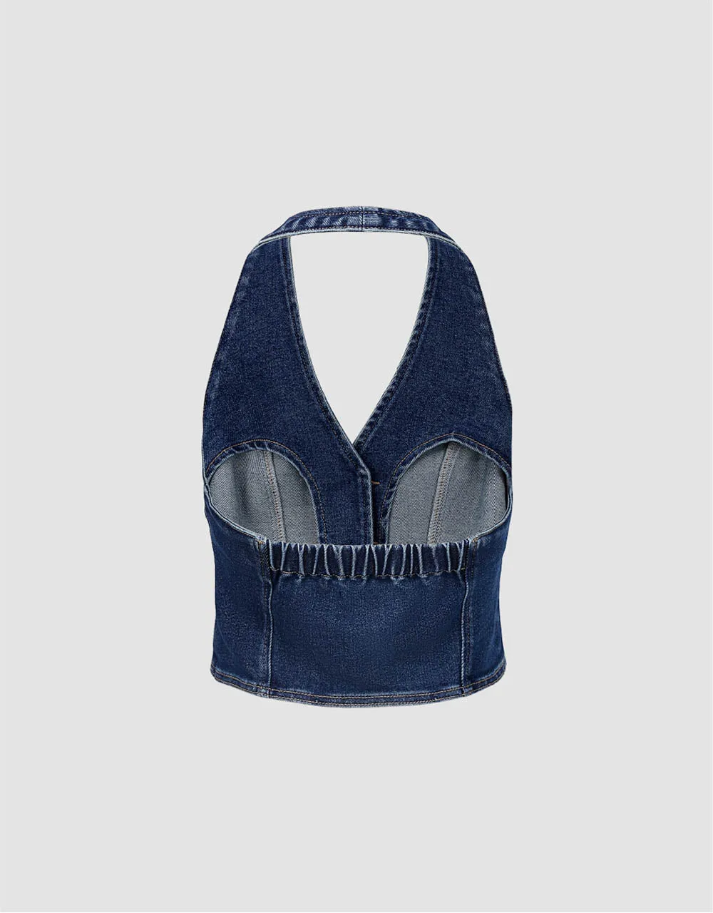 Halter Neck Skinny Denim Vest sold by Urban Revivo product image thumbnail 5