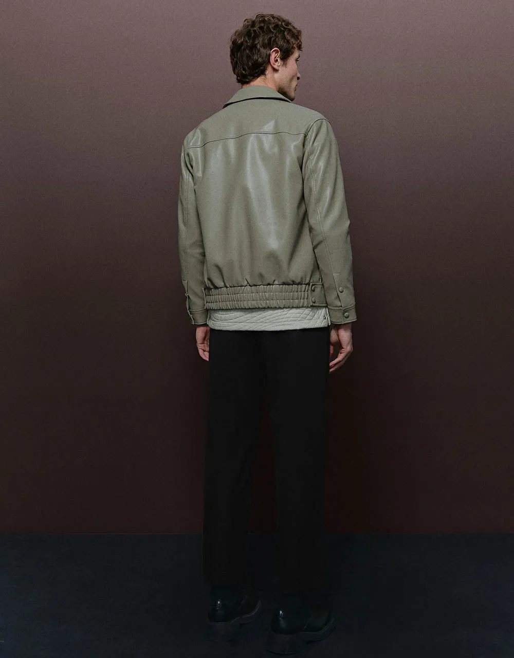 Button Up Vegan Leather Jacket sold by Urban Revivo product image thumbnail 5