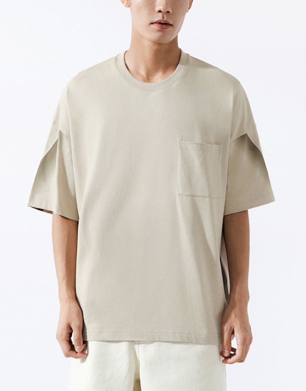 Drop Shoulder Sleeve Crew Neck T-Shirt sold by Urban Revivo product image thumbnail 2